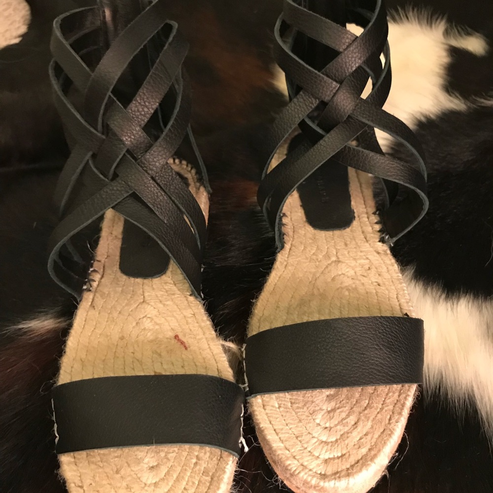 Zara Black Strappy Sandals espadrilles inspired